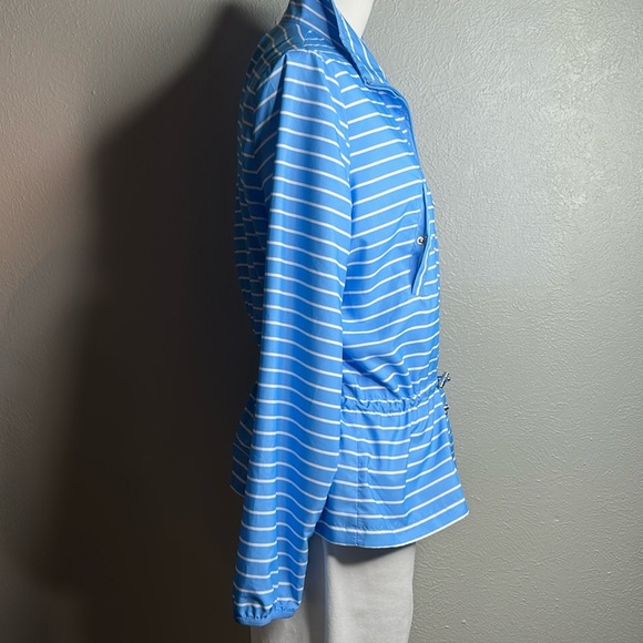 Ralph Lauren Active Sky Blue Striped Lightweight Windbreaker Zip Front Jacket M - Picture 9 of 16